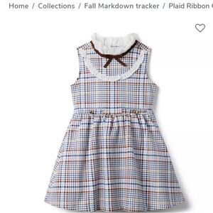 Janie and Jack Fall Plaid Ribbon Collar Ponte Dress